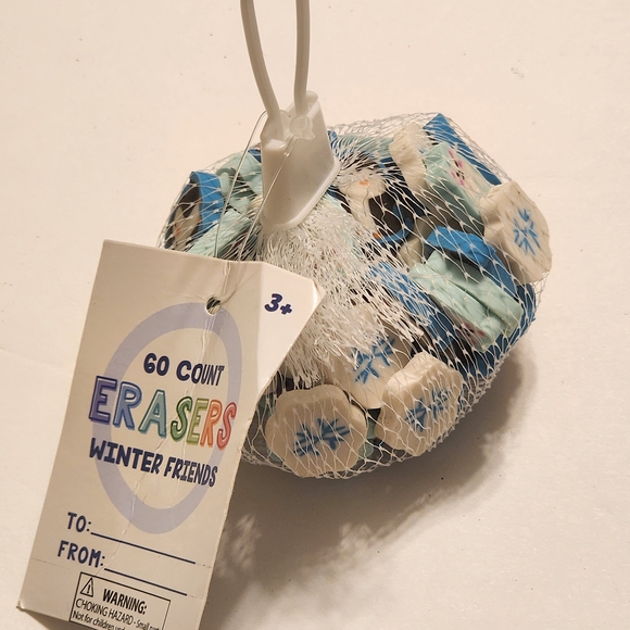 Other - Winter Friends Mini Erasers 60 Count Penguins Snowflakes Polar Bears
